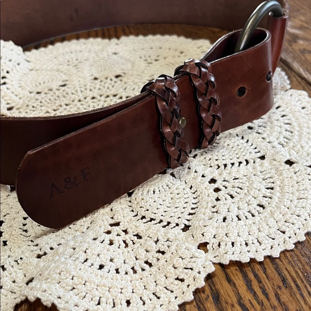 Abercrombie & Fitch Dark wide Brown Leather Belt